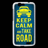 Coque Huawei Ascend G7 Keep Calm and Take o road 2 Bleu