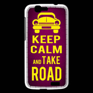 Coque Huawei Ascend G7 Keep Calm and Take o road 2 Rose