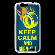 Coque Huawei Ascend G7 Keep Calm and Burn Out Bleu