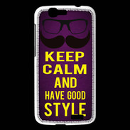 Coque Huawei Ascend G7 Keep Calm and Have a good Style Violet