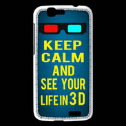Coque Huawei Ascend G7 Keep Calm and See your life 3D Bleu