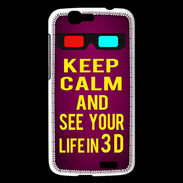 Coque Huawei Ascend G7 Keep Calm and See your life 3D Rose