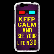 Coque Huawei Ascend G7 Keep Calm and See your life 3D Violet