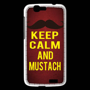 Coque Huawei Ascend G7 Keep Calm and Mustach Rouge