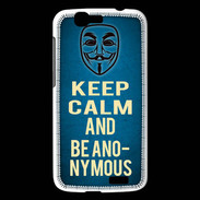 Coque Huawei Ascend G7 Keep Calm and Be Anonymous Bleu