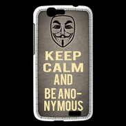 Coque Huawei Ascend G7 Keep Calm and Be Anonymous Gris