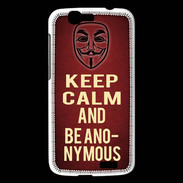 Coque Huawei Ascend G7 Keep Calm and Be Anonymous Rouge
