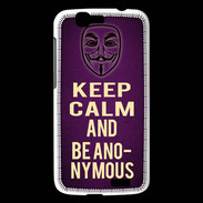Coque Huawei Ascend G7 Keep Calm and Be Anonymous Violet