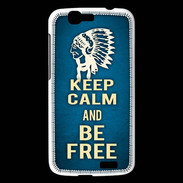 Coque Huawei Ascend G7 Keep Calm and Be Free Bleu