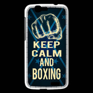 Coque Huawei Ascend G7 Keep Calm and Boxing Bleu