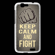 Coque Huawei Ascend G7 Keep Calm and Fight Gris
