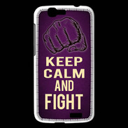 Coque Huawei Ascend G7 Keep Calm and Fight Violet