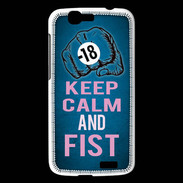 Coque Huawei Ascend G7 Keep Calm and Fist BLeu
