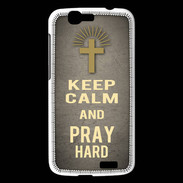 Coque Huawei Ascend G7 Keep Calm and Pray Christian Gris