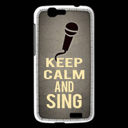 Coque Huawei Ascend G7 Keep Calm and Sing Gris
