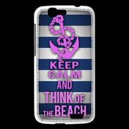 Coque Huawei Ascend G7 Keep Calm and Think Beach Bleu