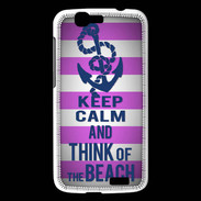 Coque Huawei Ascend G7 Keep Calm and Think Beach Rose