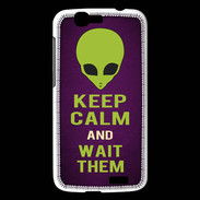 Coque Huawei Ascend G7 Keep Calm and Wait Alien Violet