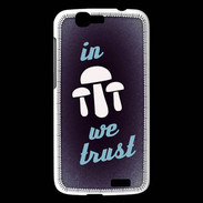 Coque Huawei Ascend G7 In Mushrooms We trust Bleu ZG