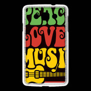 Coque LG L60 Peace Love Music