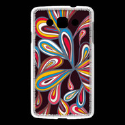 Coque LG L60 Flower power sur fond noir