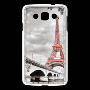 Coque LG L60 Tour Eiffel rouge sur fond en noir et blanc