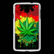 Coque LG L60 Feuille de cannabis et cœur Rasta