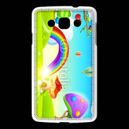 Coque LG L60 Cartoon nature et arc en ciel