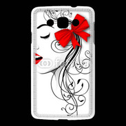 Coque LG L60 Visage glamour noir et rouge