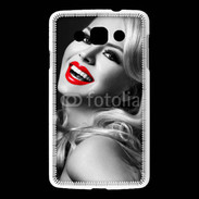 Coque LG L60 Rouge à lèvres Fashion en noir et blanc