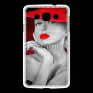 Coque LG L60 Femme élégante en noire et rouge 15