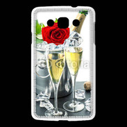Coque LG L60 Champagne et rose rouge