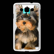 Coque LG L60 Yorkshire et nœud bleu 15