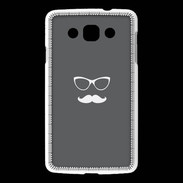 Coque LG L60 moustache gris & blanc