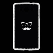 Coque LG L60 moustache noir & blanc