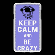 Coque LG L60 Keep calm Be Crazy Bleu