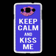 Coque LG L60 Keep Calm Kiss me Bleu