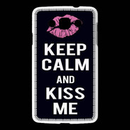 Coque LG L60 Keep Calm Kiss me Noir
