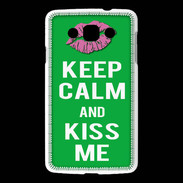 Coque LG L60 Keep Calm Kiss me Vert