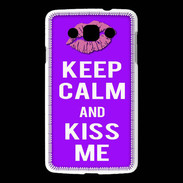 Coque LG L60 Keep Calm Kiss me Violet