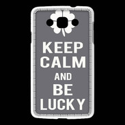 Coque LG L60 Keep Calm Be lucky Gris