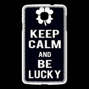 Coque LG L60 Keep Calm Be lucky Noir