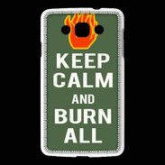 Coque LG L60 Keep Calm Burn Kaki