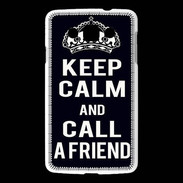 Coque LG L60 Keep Calm Call friend Noir
