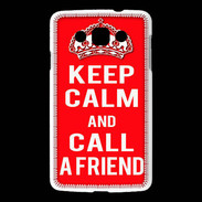 Coque LG L60 Keep Calm Call friend Rouge