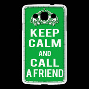 Coque LG L60 Keep Calm Call friend Vert