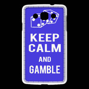 Coque LG L60 Keep Calm Gamble Bleu