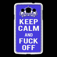 Coque LG L60 Keep Calm Fuck off bleu