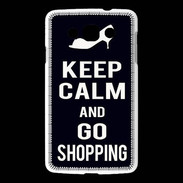 Coque LG L60 Keep Calm Go Shopping Noir