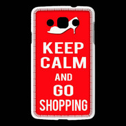 Coque LG L60 Keep Calm Go Shopping Rouge
